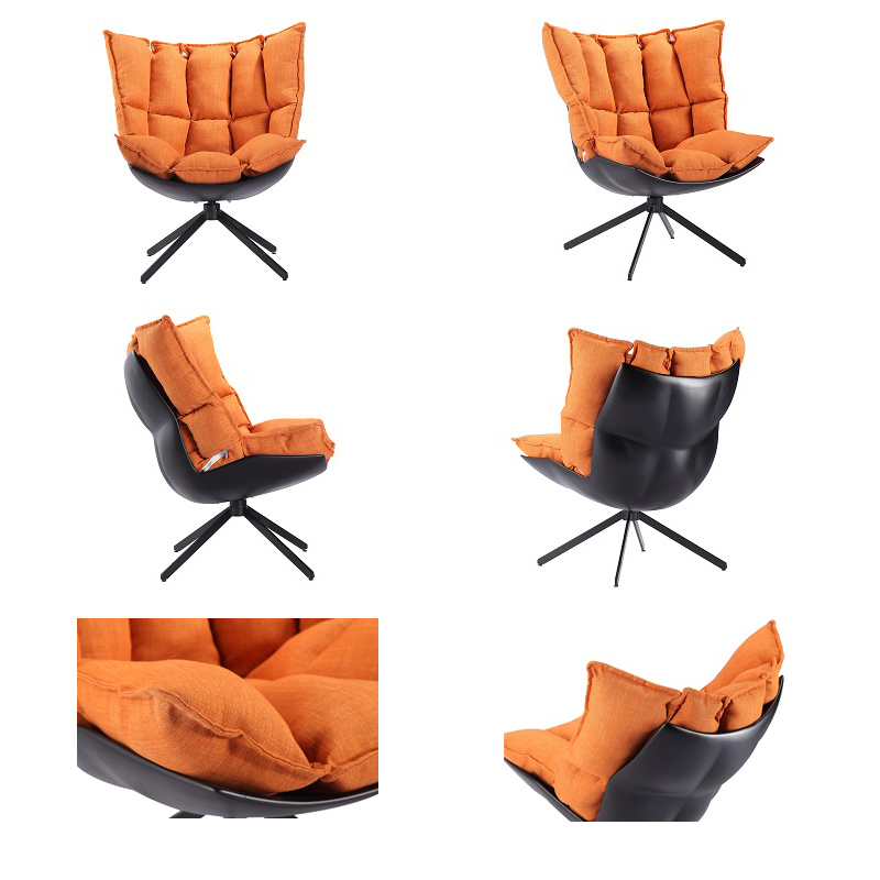 Modern Fabric New Style Simple Fiberglass Living Room Leisure Chair-Yj88