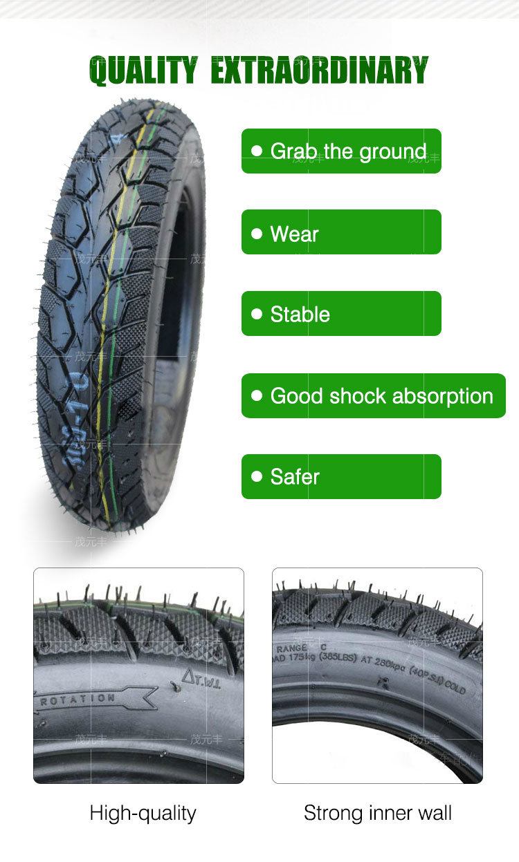 China High Quality Scooter Rear Tyre 3.00-10 Motorcycle Tubeless Tire