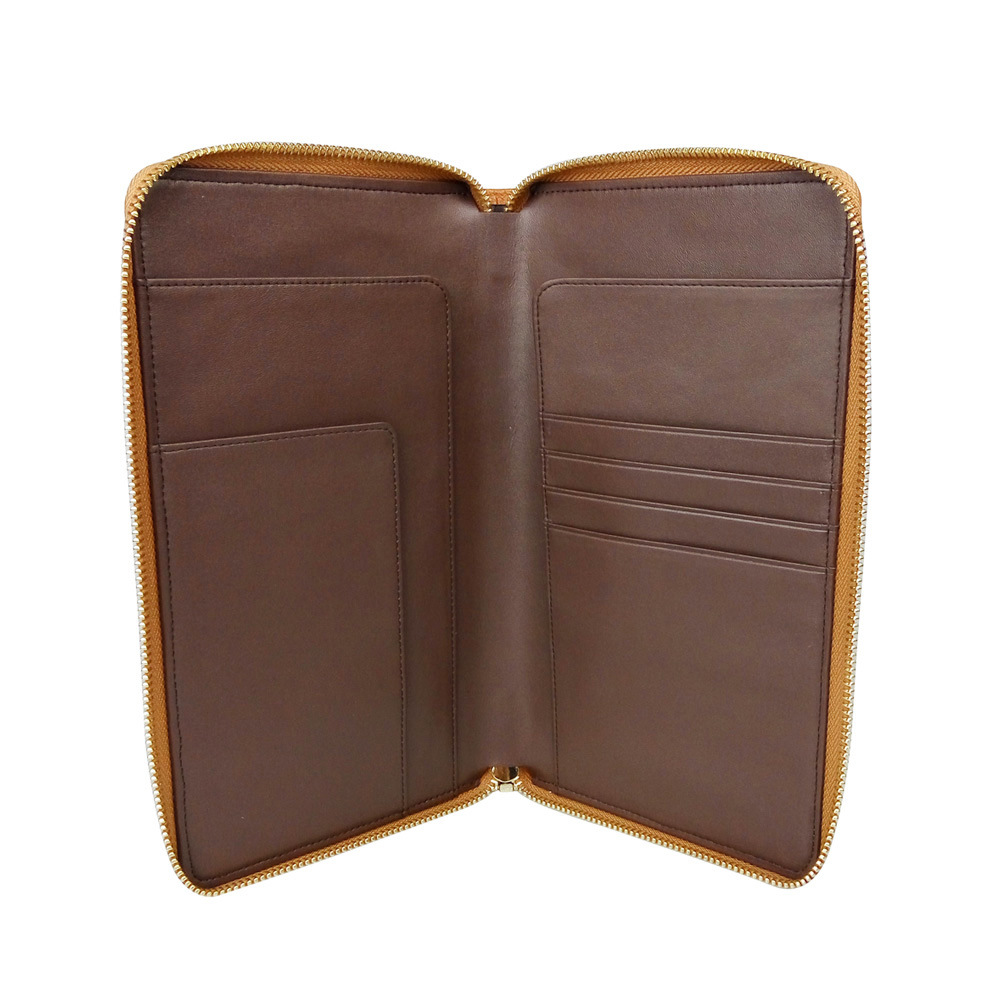 Genuine Leather Passport Cover Cowhide Bill Travel Wallet