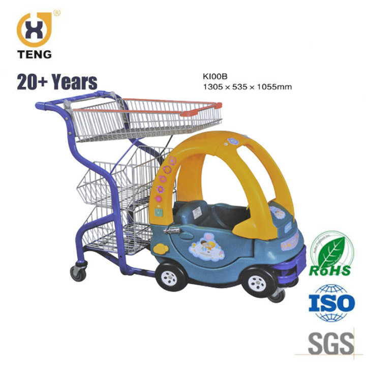 Safety and Colorful Kids Shopping Trolley Cart for Supermarket