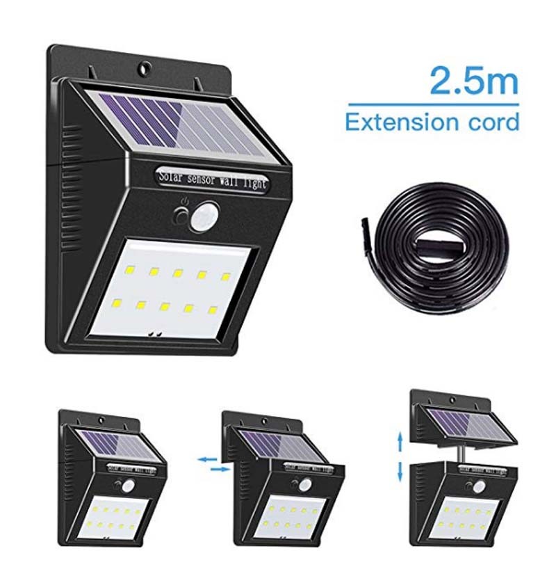 PIR Sensor Motion Light Bright Outdoor Garden LED Lights Solar Motion Activated Outdoor Wall Light