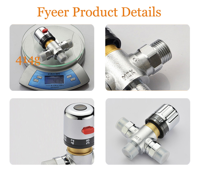 Fyeer Dn15 Dn20 Temperature Control Brass Thermostatic Mixing Valve