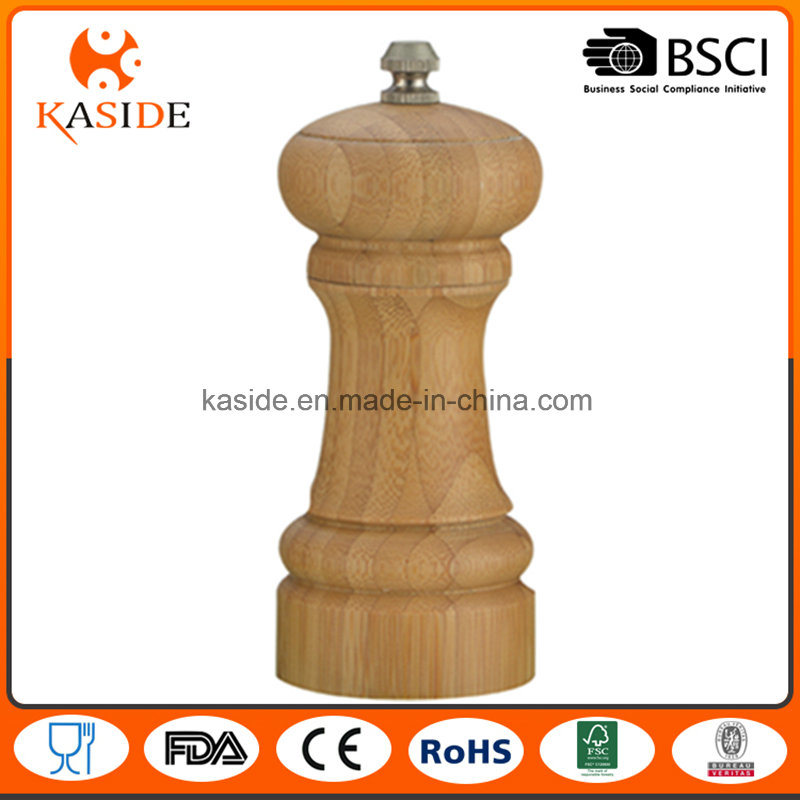 Bamboo Manual Operate Salt and Pepper Mill