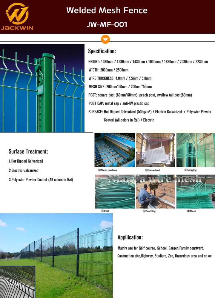 High Security Outdoor Temporary Galvanized Wire Welded Mesh Fence