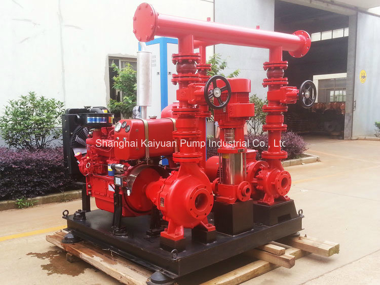 Fire Pump System with Diesel Engine Pump Electric Jockey Fire Pump and Control Panel