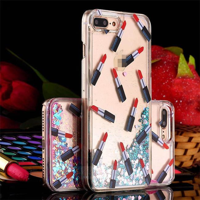 Lipstick Liquid Quicksand Glitter Case for iPhone 7 7plus