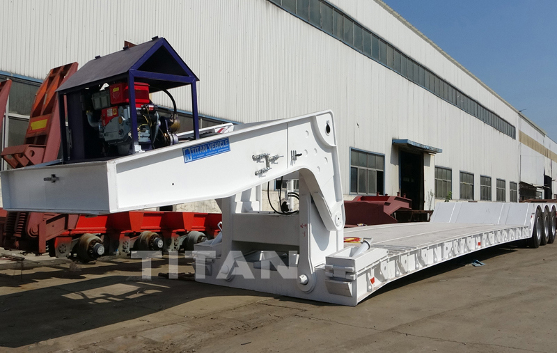 Lowboy Lowbed 3 Axle 80 Ton Heavy Duty Gooseneck Low Loader/Lowbed/ Lowboy Low Bed Trailer Price Truck Semi Trailers for Excavator Transport