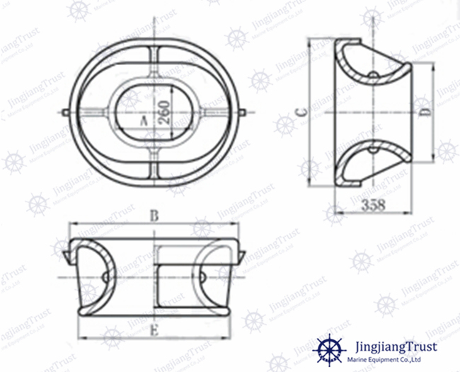 ABC CCS BV etc Marine Bulwark Mounted Mooring Chock