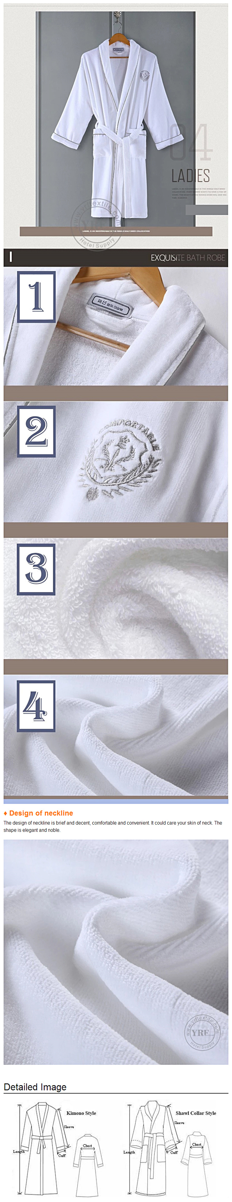 Wholesale High Quality 100% Cotton Hotel Terry Bathrobe