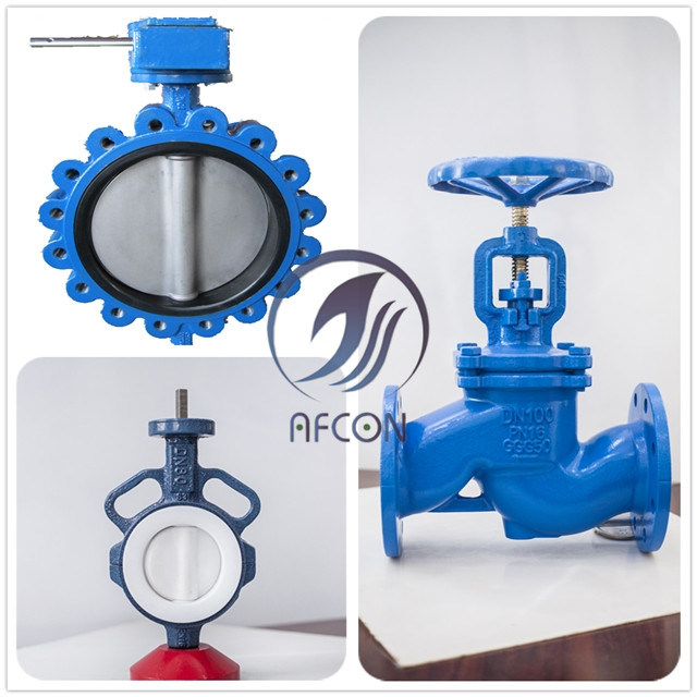 Ducitle Iron Flanged Resilient Gate Valve with Bare Shaft with Blue Color DIN3202 F5 Pn16