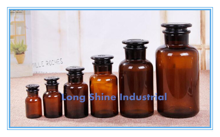 30ml Reagent Bottles Ground Glass Stopper Amber Laboratory Bottle
