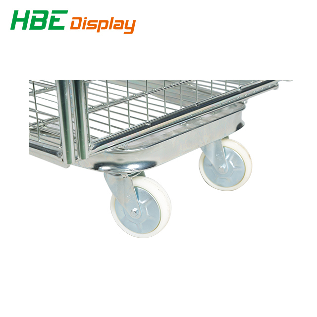 Hot Heavy Duty Nestable Foldable Metal Wire Emsh Roll Container