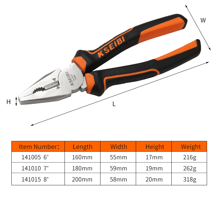 Kseibi High Quality #45 Carbon Steel Combination Plier for Cutting