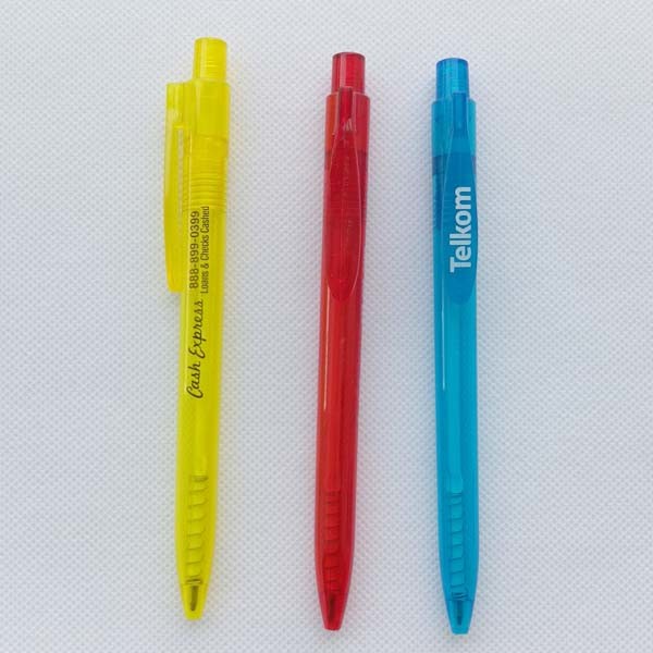 Colorful and Transparent Simply Click Cheap Ball Pen for Hotel and School