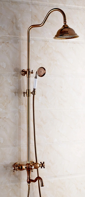Antique Fashionable Luxury Modern Bathroom Brass Golden Shower Faucet