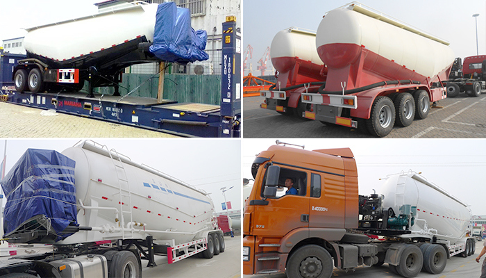 China 3 Axles Bulk Powder Semi-Trailer/ 45m3 Cement Bulk Trailer