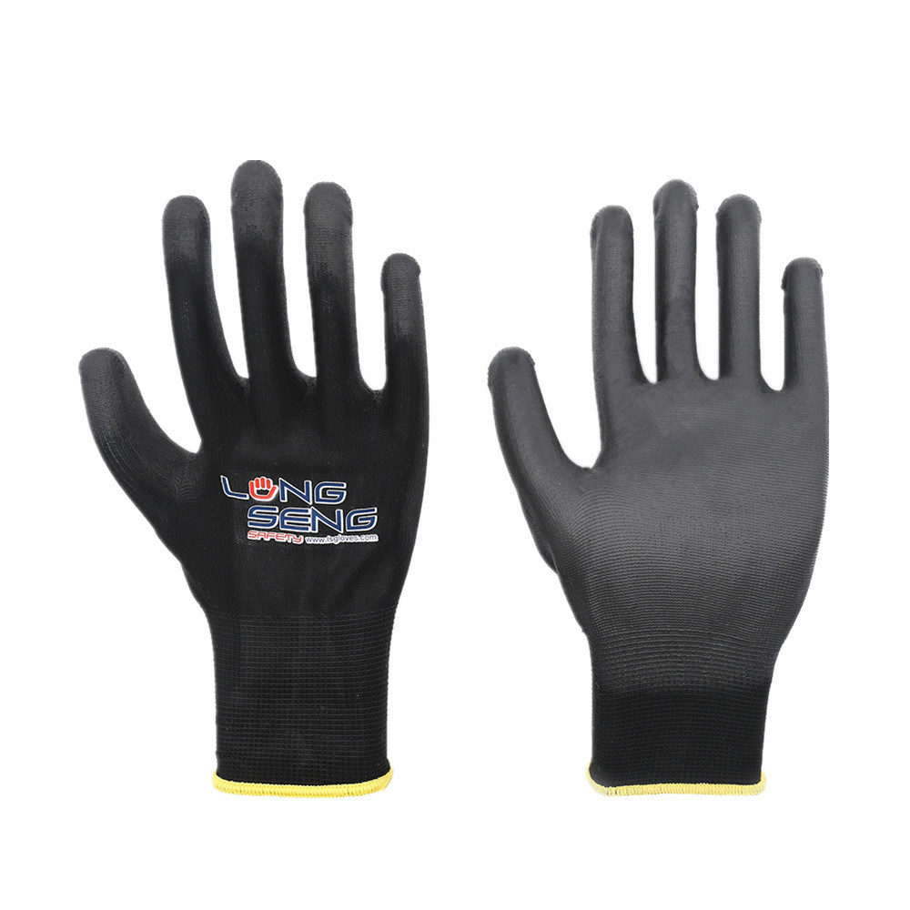 Factory Price White Grey Black Nylon Knitted Polyurethane Palm Fit PU Coated Safety Gloves Work Glove