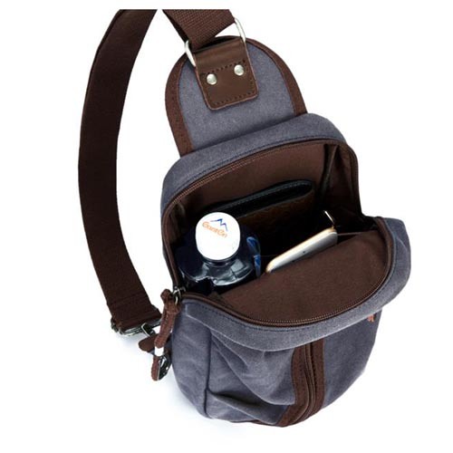 Travel Zipper Cross Body Sling Canvas Single Shoulder Men Chest Bag