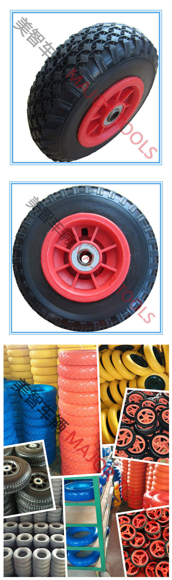 3.00-4 Wagon Trolley Wheel PU Foam Solid Tyre