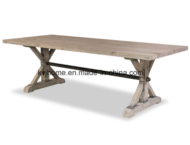 Reclaimed Aged Elm Wood Dining Table for Restaurant (AF-118)