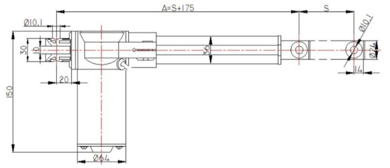 Wireless Remote Control Electric Linear Actuator for Medical Bed Heavy Duty Linear Actuator