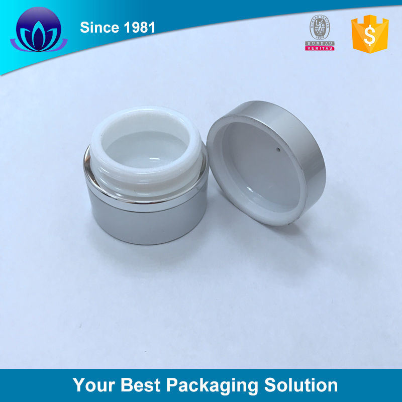 50g Refillable Frosted Glass Cosmetic Cream Jar Bottle Container with Silver Alumite Lid