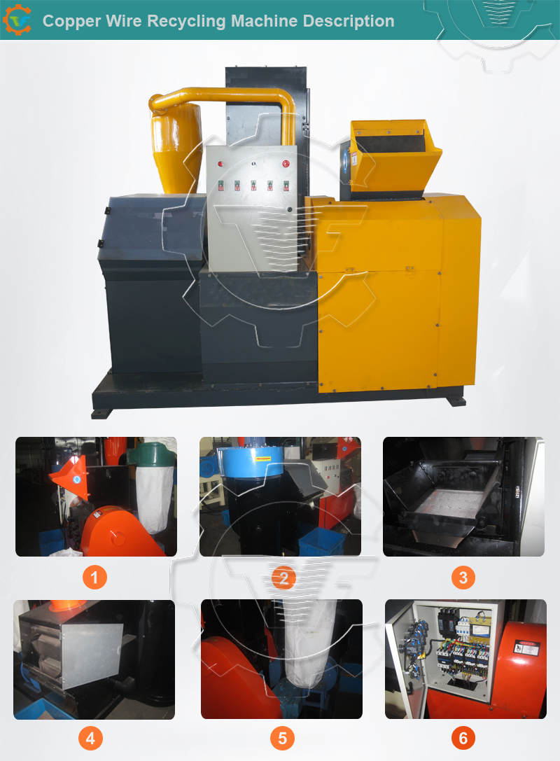 6 Electric Power Waste Copper Wire Granulator Separator