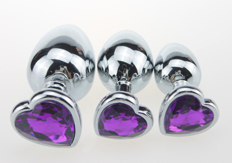 Hot New Mini Size Heart Shaped Stainless Steel Crystal Anal Plug Jewelled Butt Plug Anal Sex Toys for Couples