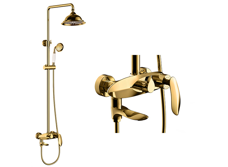 Bathroom Single Handle Gold Shower Faucet