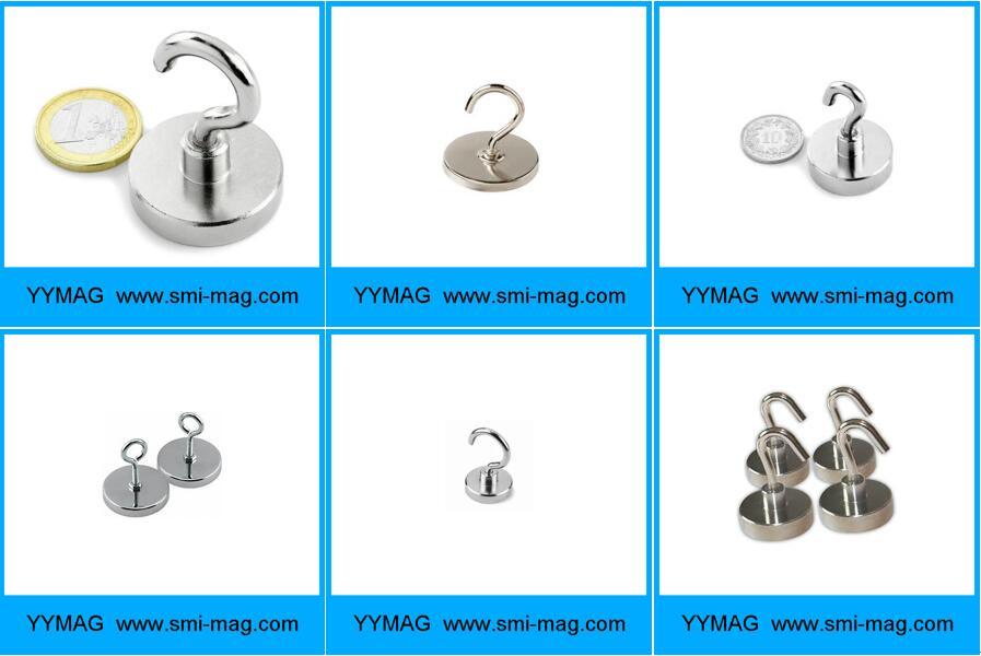 High Pull Force Neodymium Pot Magnet Spin Hook Magnets