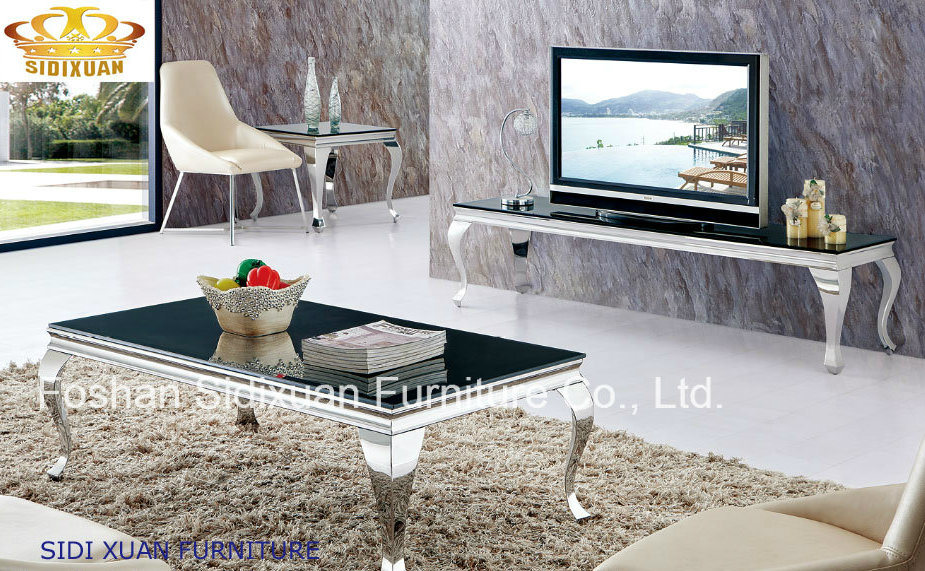 2016 Modern Stainless Steel Glass Cocktail Table / Coffee Table