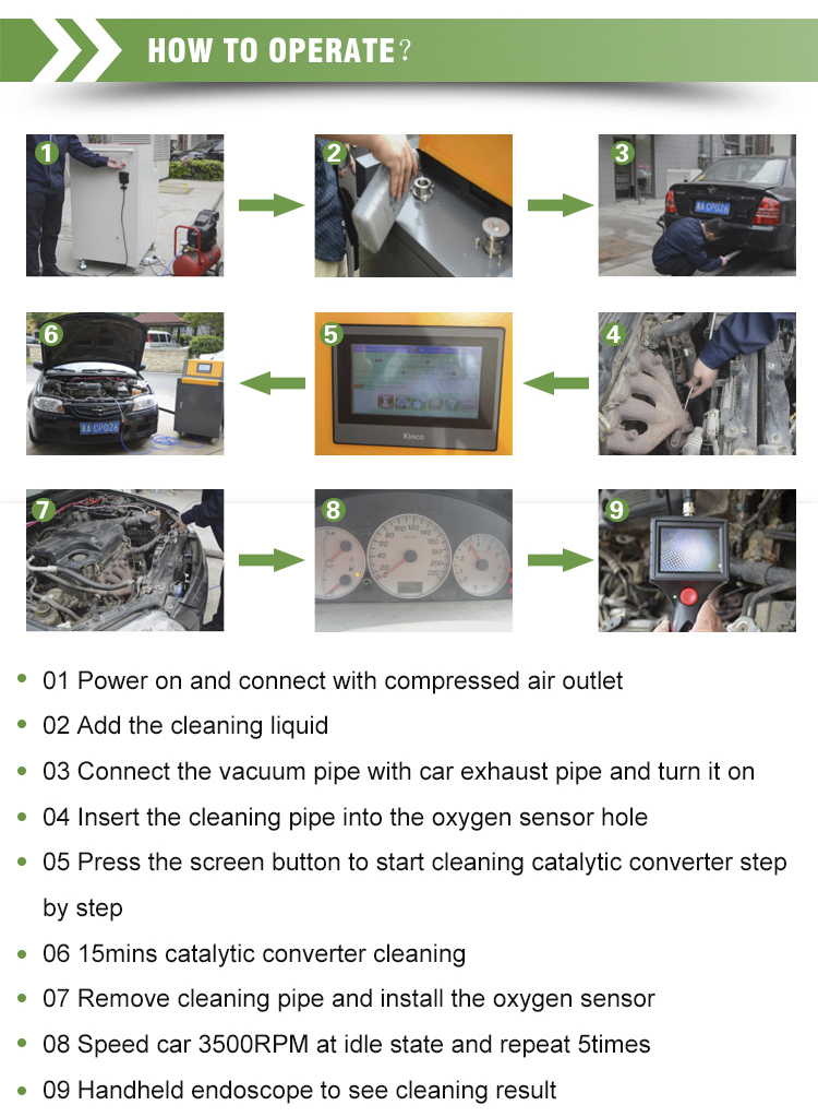 Ce ISO Autocar Engine Hho Carbon off Catalytic Converter Cleaning Machine