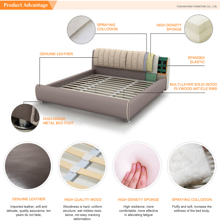 A935 Simple Modern Leather New Design Bed