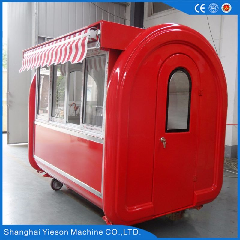 Ys-Bf230g Glass Sliding Window Mobile Food Carts Fast Food Kiosk