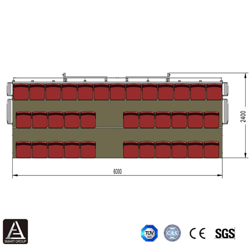 3 Rows Metal Structrue Indoor Gym Bleachers with Foldable VIP Seats