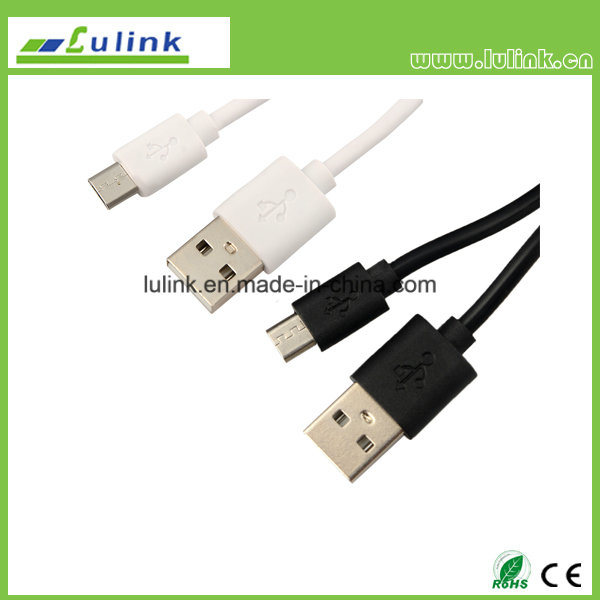 Portable Data Charge Black White Micro USB Cable