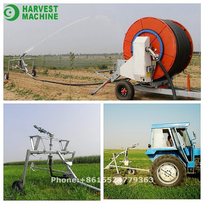 Agriculture Farm Traveling Water Turbine Hose Reel Irrigation with Sprinkler