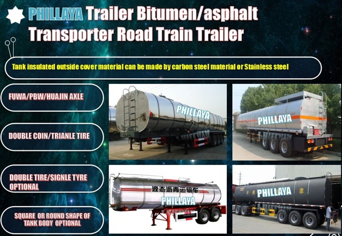 3 Axles 27m3- 57m3 Bitumen Tanker Semi Trailer/Asphalt Tank