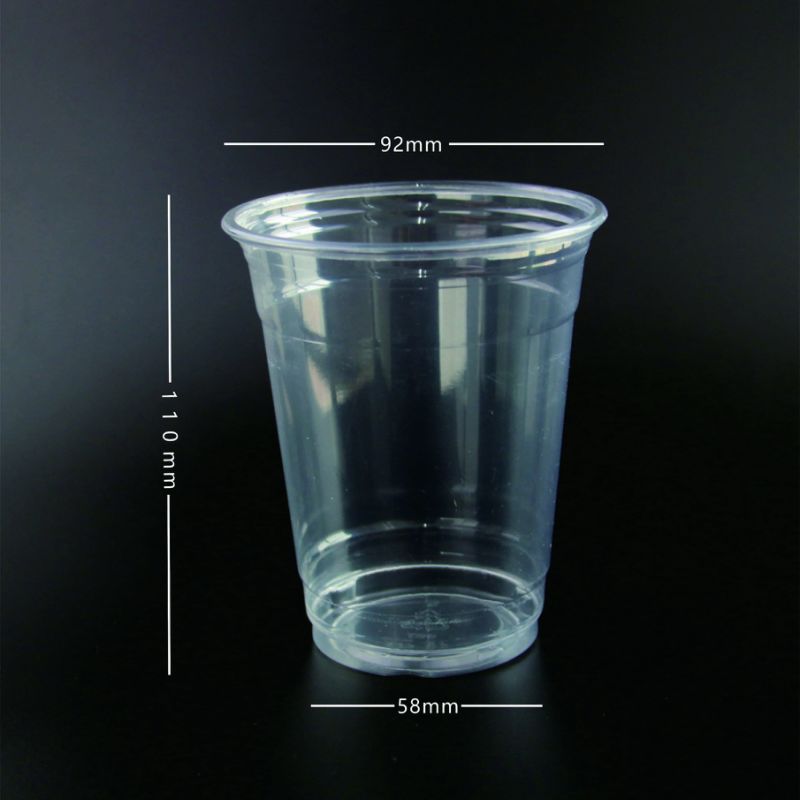 12oz Disposable Clear Pet Plastic Beverage Cup with Lid