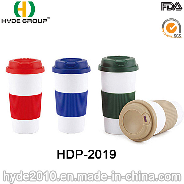 Double Wall Insulated Plastic Coffee Mug with Screw Lid (HDP-2019)