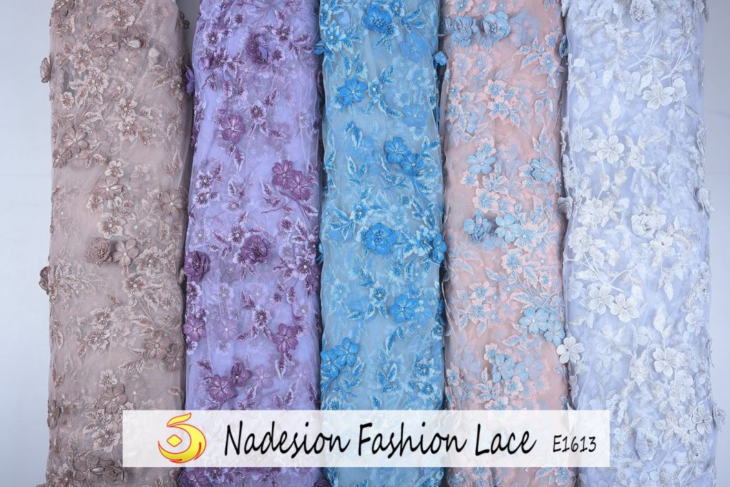High-End 3D Handwork Lace Fabric High Class Handwork Embroidery Lace