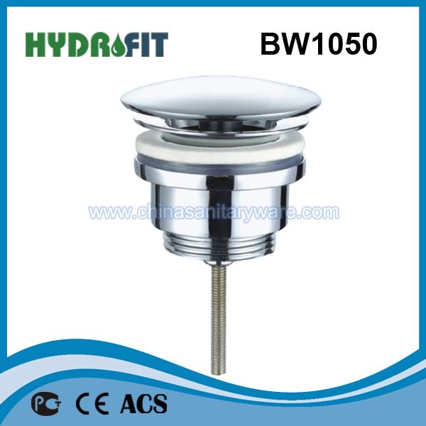 Chrome Plated Bathtub Water Drainer Push Plug Waste (BW1050)