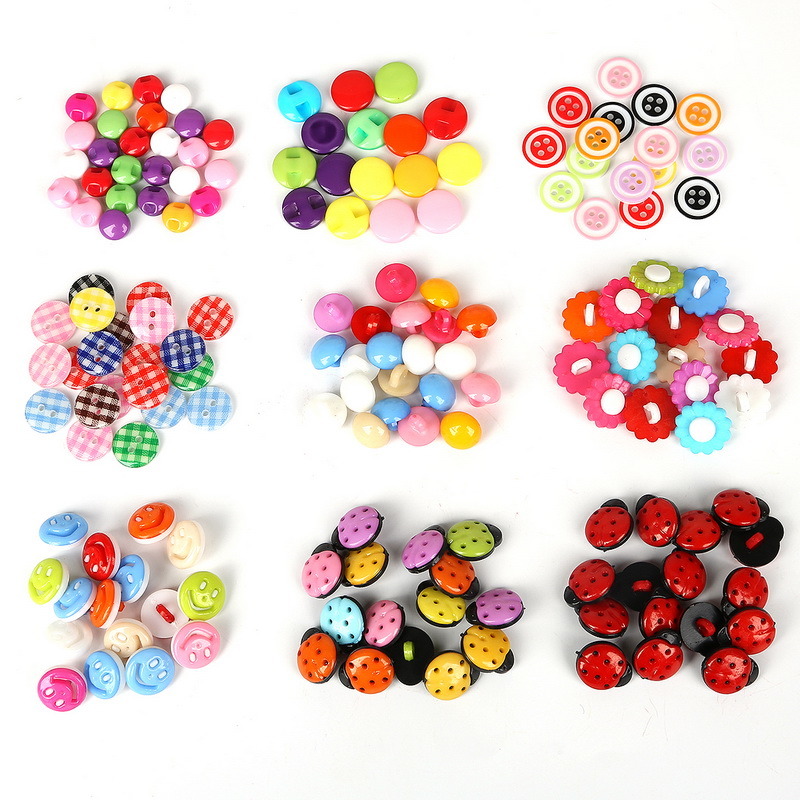 Plastic Buttons Flower Smiley DIY Sewing Button for Garment Scrapbooking