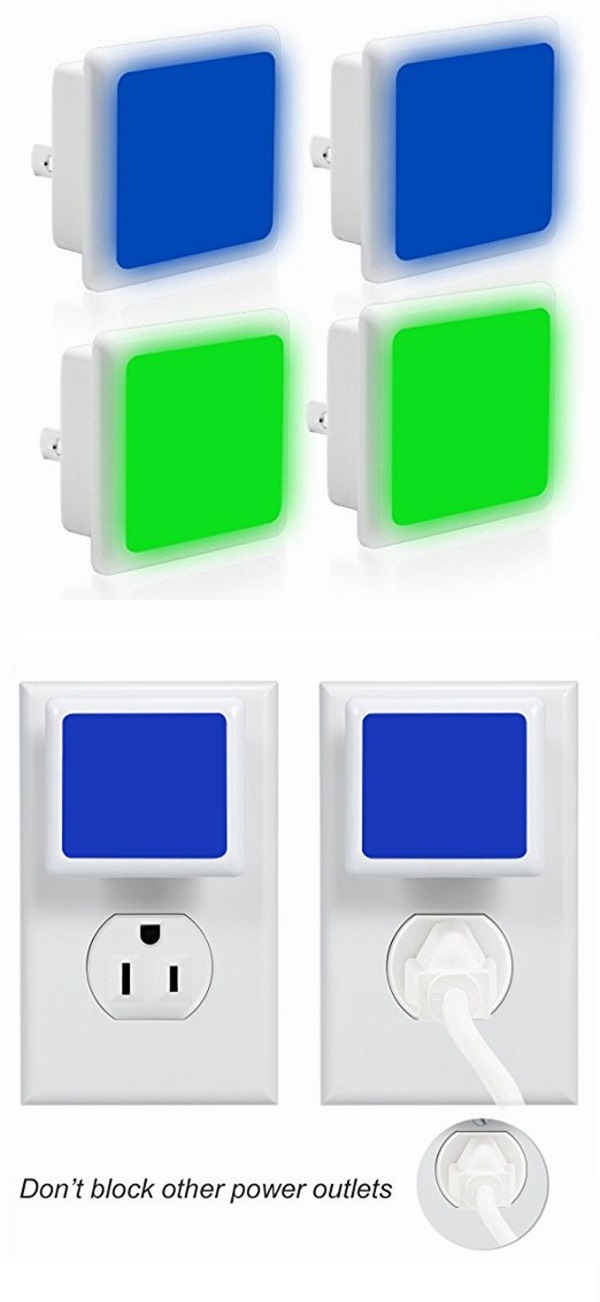 New 0.3W Green Blue LED Light Bulb Motion Sensor Night Light for Bedroom Toilet Hallway