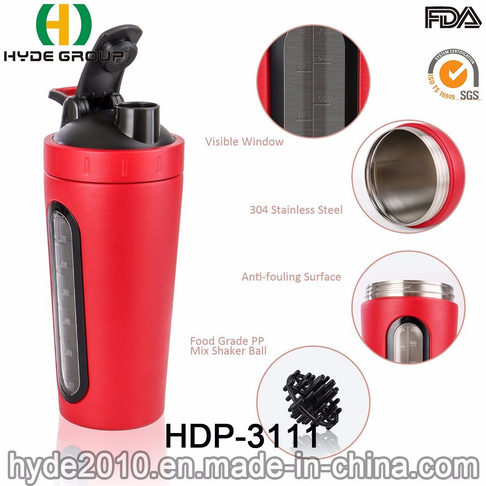 Eco-Friendly 700ml Stainless Steel Sport Protein Shaker Bottle (HDP-3111)