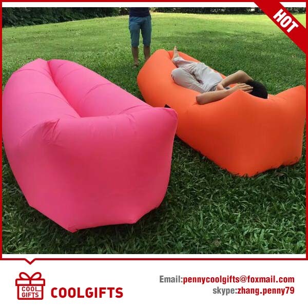 Lazy Nylon Foldable Inflatable Air Sleeping Sofa Bed for Camping