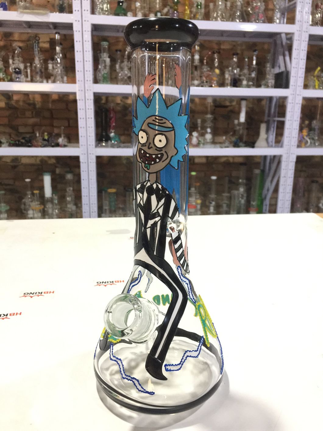 Latest Design Enjoylife 2016 Popular Rocket Inline Percolator Water Pipe with Cheap Price Rick and Morty Beaker