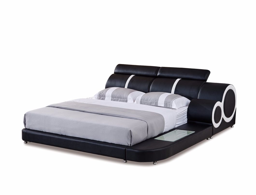 Fashion New Design Leather Bed LED Function