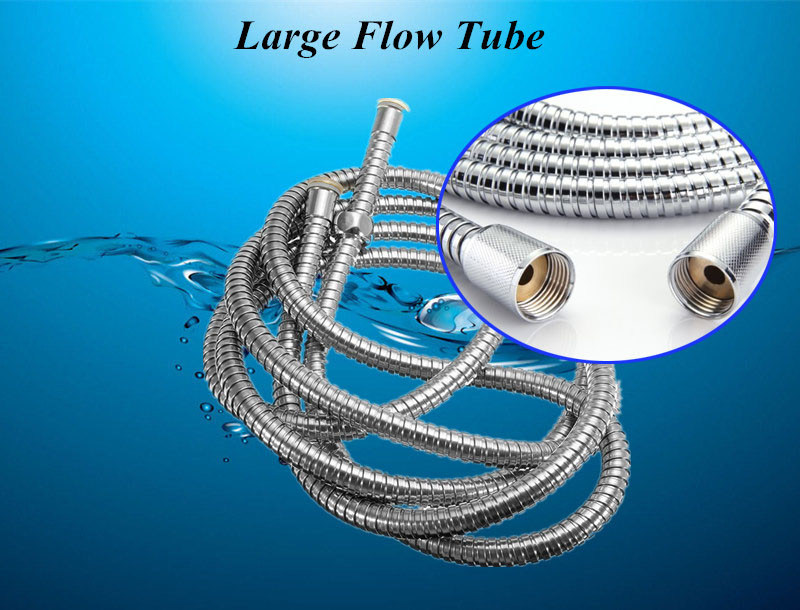 Long Stainless Steel 1/2 Inch Bath Shower Flexible Hose Pipe Fitting Bathroom Product Easy to Install for 3m Length