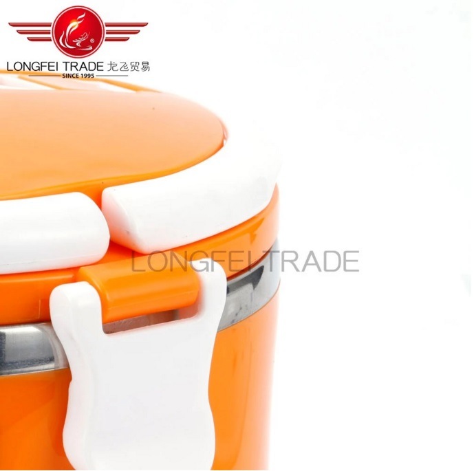 2 Layer Metal Lunch Box with Lock Stainless Steel Lunch Box for Kids
